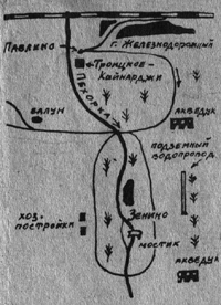 схема маршрута Троицкого-Кайнарджи и д. Зенино